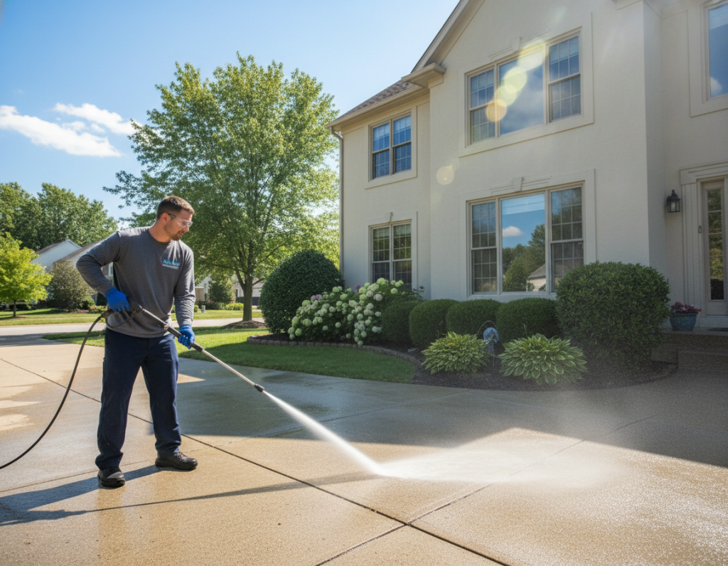 Pressure Washing Lewis Center for Sidewalk Gum Removal